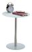 Relaxdays Table d'appoint - Ronde - Verre & Métal - Blanc & Argent
