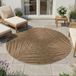 Tapis rond résistant aux intempéries 200 cm aspect jute