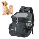 Ferplast VOYAGER Hondenrugzak, Kattendraagtas, Kattenrugzak, Hondendraagtas, Brede opening, Verstelbare banden, Veiligheidsriem, met kussen, Max. 10 kg, 29x21x36H, Zwart