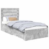 vidaXL Bedframe met lade Beton Grijs 100 x 200 cm Bewerkt hout