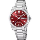Festina F20073/6 Montre Homme Argenté/Rouge Acier Verre Saphir 10 ATM