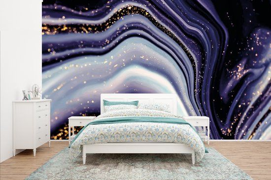 Nr1Wallpaper Fotobehang Marmer Paars Glitter 435x260cm - Vliesbehang