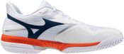 Mizuno Wave Exceed Court AC Tennisschoenen Heren Wit/Insignia Blauw/Oranje Maat 41