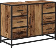 vidaXL Badkamerkast Oud Hout 80 x 33 x 60 cm Bewerkt hout