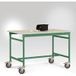 Manuflex LB4058.6011 ESD ESD-table d'appoint mobile de base avec plateau en mélamine vert réséda RAL 6011, LxlxH : 1500 x 600 x 853 mm vert réséda (RAL 9010)