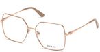 Guess GU2824 Beige/monocolor Vierkant Volledig omrand Metaal Lunettes de vue femme