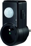 ECO-Light Zwarte PIR-bewegingssensor met stekker, model CP-10C, artikelnummer EC20344, ECO-uitvoering