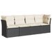 vidaXL 4-delige Loungeset met kussens poly rattan zwart