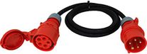 NWP CEE-verlengkabel H07RN-F Rubberen slang, verlengkabel voor bouwplaats, industrie, buiten, IP44, 5 x 2,5 mm², 2 m, 400 V 16 A, zwart
