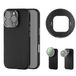 Neewer Hoes voor mobiele telefoon voor 16 Pro, robuuste TPU/PC, heavy duty case met 17 mm lenshouders, 67 mm filteradapter, antislip kunstleer, compatibel met iPhone 16 Pro MagSafe, PA083 zwart