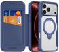 Dux Ducis Skin X Pro Étui Convient pour Apple iPhone 18 Pro / 17 Pro - Compatible avec MagSafe / Qi2 - Étui portefeuille avec porte-cartes - Support bague 360° - Bleu