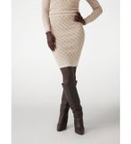 Guess Damen Gestrickter Midirock mit beigem 4G-Logo (XS)