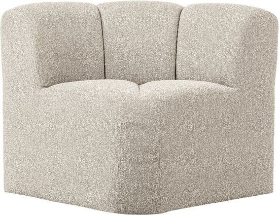 WOOOD Mojo Eetbankje Hoek Met Rugleuning - Bouclé - Beige Melange