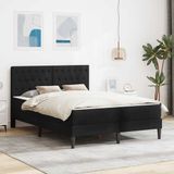vidaXL Bedframe met matras met hoofdeinde Zwart 140 x 200 cm Fluweel