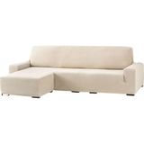 ECOMMERC3 Bi-elastische bankhoes voor kort hoekdeel links, bankovertrek voor chaise longue, kleur ecru, aanpasbaar aan alle modellen, bankovertrek, aanpasbaar, van schuim