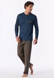 Schiesser Pyjama deep blue met rechte pijpen