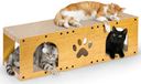 Gimars Krabpaal voor Katten 100x30x30 cm, Kartonnen Huis met Speelbal, Krabplank en Krabmat, Meubelbescherming, Geschikt voor Meerdere Katten