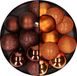 Billiet - Vanlaere 24x pièces boules de Noël en plastique mix de brun foncé et orange 6 cm