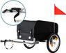 Relaxdays Fietskar opvouwbaar - 59x124x69 cm - met vlag - zwart