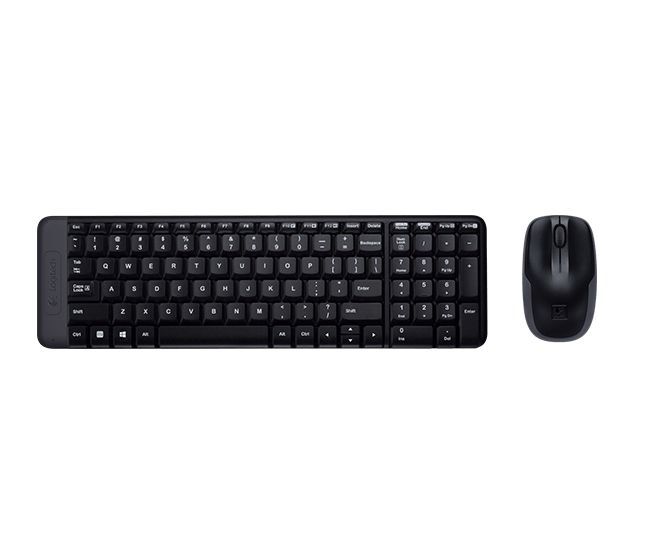 Logitech Wireless Combo MK220 Toetsenbord en Muis USB Frans Zwart