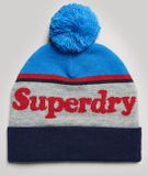 Superdry Essential Logo Beanie Dames One Size Polyester Gebreid Logo 7RN - New Royal/Red