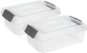 Sunware - opslagbox - 2 stuks - 30L transparant - 59x39x17 cm - extra hoge deksel