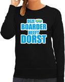 Bellatio Decorations Apres ski trui Deze snowboarder heeft dorst zwart dames - Wintersport sweater - Foute apres ski outfit/ kleding/ verkleedkleding M