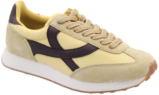 Boax Studio - Lage sneakers - Leer - Geel - Vrouwen - Maat 38