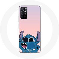 Maniacase Etui voor Xiaomi Redmi Note 11s 5G Stitch de neus in de lucht roze achtergrond