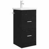 vidaXL Badkamermeubel met Wasbak Zwart eiken 42 x 40 x 84,5 cm