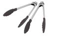 Fackelmann 2 x mini-tangen met nylon punten en stalen handgreep, 18 cm, Soft Collection, zwart en zilver, aantal: 1 stuk