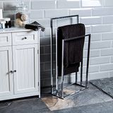 Home Discount 3-staps handdoekrek, vrijstaand, chroom