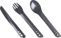 Lifeventure Ellipse Plastic in elkaar grijpende bestekset voor kamperen, reizen en buiten - grafiet