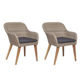 vidaXL Tuinstoelen poly rattan massief acaciahout bruin 2 st