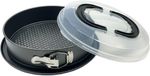 Merkloos Relaxdays Springvorm met Deksel - Ø 26 cm - Antraciet Transparant