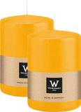 Wiedemann Bougie cylindrique/bougie pilier grande - 2x - jaune - 15 x 10 cm - 113 heures de combustion
