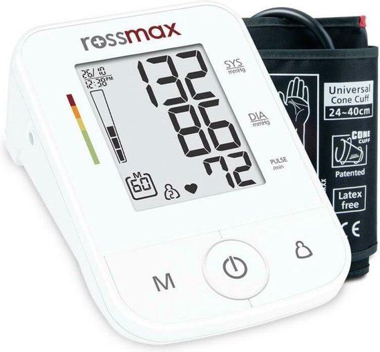 Rossmax X3 Bovenarm Bloeddrukmeter - Klinisch gevalideerd - Hartslagmeter - 2 Gebruikers - Manchet 22-40cm