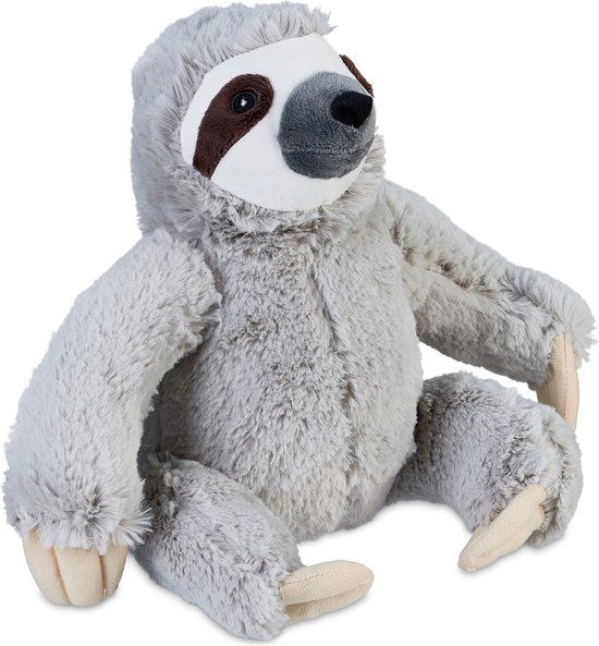 Merkloos Relaxdays Deurstopper Luiaard Zacht Zand Vloer 22 x 21 x 18 cm Grijs Kinderkamer