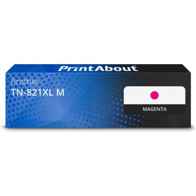 PrintAbout huismerk Toner TN-821XL M Magenta Hoge capaciteit Geschikt voor Brother
