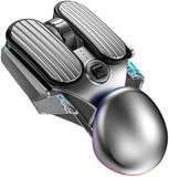 ElementKey CyberWing Draadloze Gaming Muis – Bluetooth 5.0 & 2.4GHz – 1000Hz Polling Rate – 4800 DPI – RGB – Type-C Oplaadbaar – Stil – Zilver