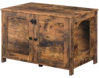 Merkloos HOOBRO Kattenbak, Kattenhuis met deur en scheidingswand, Bench met opbergruimte, Robuust, Kattenkist, Kattenmeubels, Kattenbak voor het opbergen van kattenbakvulling, Woonkamer, Hal EBF03MW01