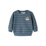 NAME IT BABY gestreepte sweater met borduursels - blauw