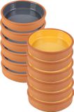Urban Living Tapas/sauzen/hapjes serveer schaaltjes set - 6x stuks - terracotta - 16 x 4 cm p/st