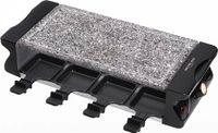 Michelino 74384 Raclette BBQ-grill voor 8 personen met natuurstenen plaat en 8 spatels