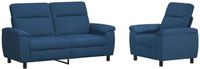 vidaXL - Bankstel - 2 - pcs - Blauw - Stof