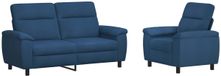 vidaXL - Bankstel - 2 - pcs - Blauw - Stof
