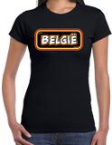 Bellatio Decorations Verkleed T-shirt voor dames - Belgie - zwart - supporter - themafeest L