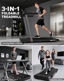 WalkingPad Tapis de course pour le travail à domicile - Tapis de course électrique - Moteur silencieux de 2,5 cv - Conception pliable et peu encombrante - Bluetooth avec haut-parleurs et écran - Mesure de la fréquence cardiaque