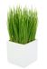 Kunstmatige pot van keramiek, kunstgras, groene plant, kunstgras, decoratieve gras, grasstruik, bieslook, tuinkruiden, siergras, kunststof, groen, 9 x 9 x 22 cm