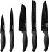 Sans marque Set de 5 couteaux de cuisine en acier inoxydable tranchant, motif marbre noir